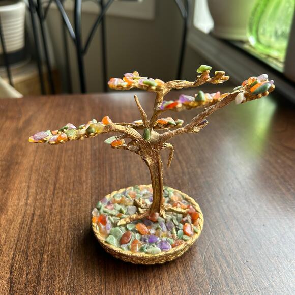 Vintage select imports brass chakra crystal stone tree bonsai - Picture 4 of 10